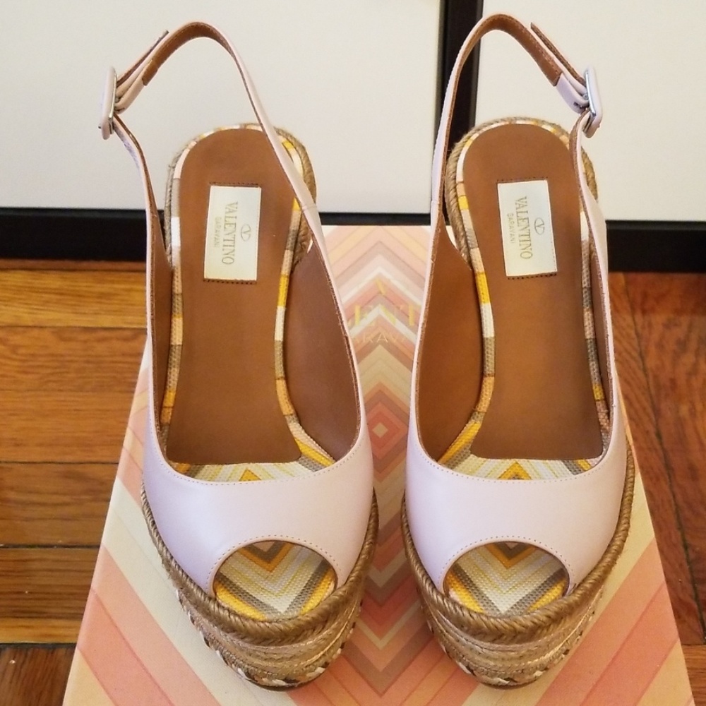 Valentino wedge heel sandal, size 38 or 8
